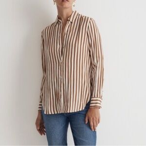 Madewell 100% cotton Striped Button-Up Shirt